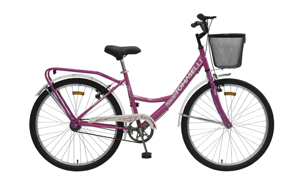BICICLETA TOMASELLI LADY26 C/ACCESORIOS VIOLETA