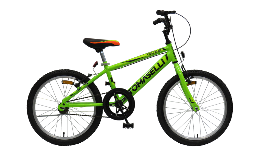 BICICLETA TOMASELLI RIDER  TT20V ROD 20 VERDE AMARILLO NEGRO