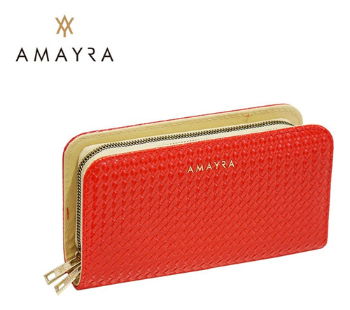 BILLETERA AMAYRA 67 B668 2 DIVISIONES ROJO