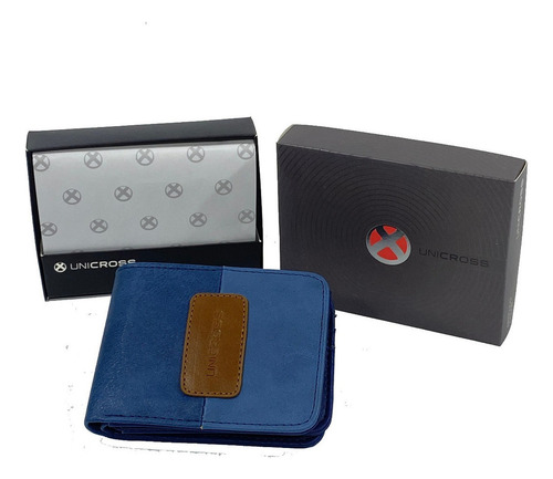 BILLETERA UNICROSS 62 B1118 C/DIVISION AZUL MARRON