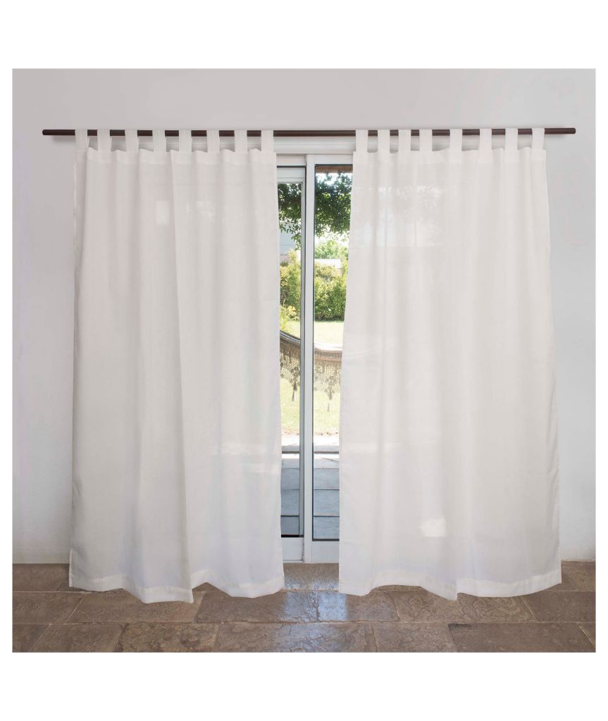 CORTINAS FANTASIA TROPICAL LISA SIN BOTON C/PRESILLAS BLANCO 228222