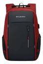 MOCHILA KUSHIRO MUSB02 C/ PUERTO USB NEGRO ROJO