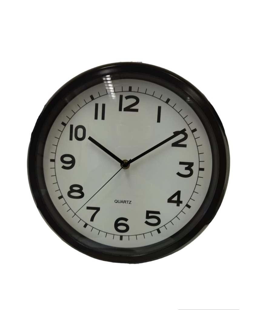 RELOJ DE PARED 30 CM DIAM NEGRO