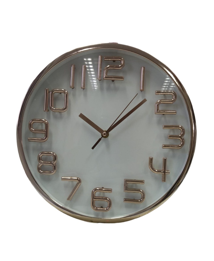 RELOJ DE PARED 30 CM DIAM CHAMPAGNE