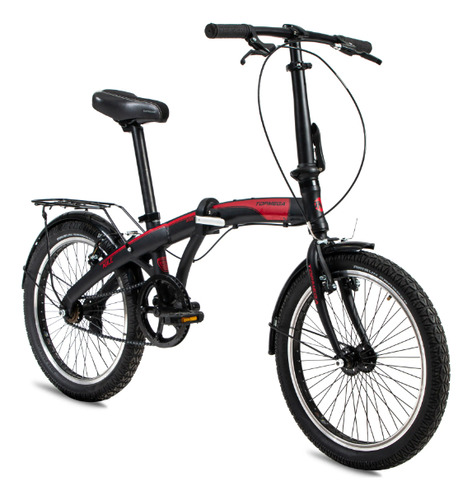 BICICLETA TOP MEGA PLEGABLE AGILE CITY 20" NEGRO ROJO 1006514