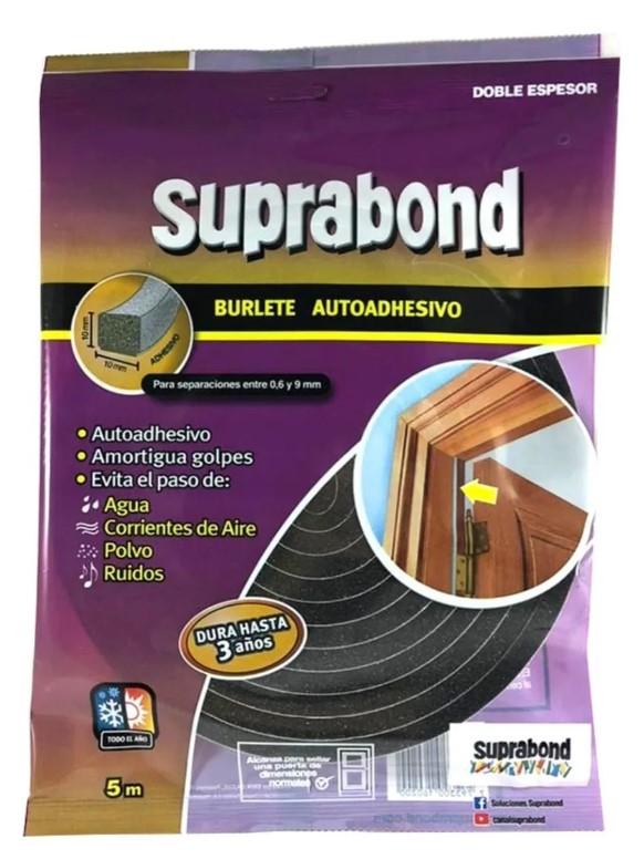 BURLETE AUTOADH.DOBLE ESPESOR 5 MT. SLT D