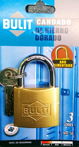 CANDADO DE HIERRO DORADO N 50 CDB H 50 D