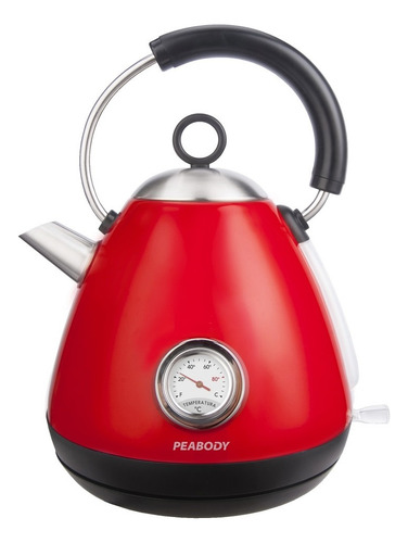 PAVA ELECTRICA PEABODY KV8215R CON TERMOMETRO ROJO