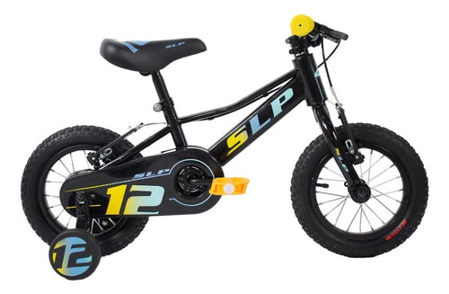 BICICLETA SLP 5 PRO NIÑO R12 NEGRO CELESTE AMARILLO 16455