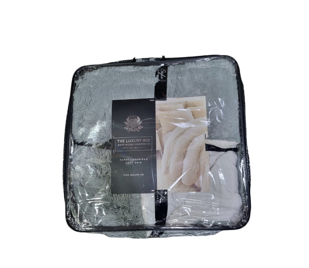 ACOLCHADO PV PLUSH KING BLANCO/ICE GREY 1122