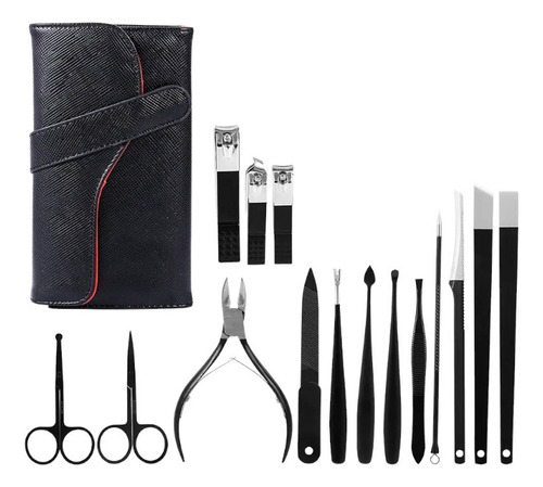 SET MANICURA PEDICURA GADNIC X15 PIEZAS AC INOX