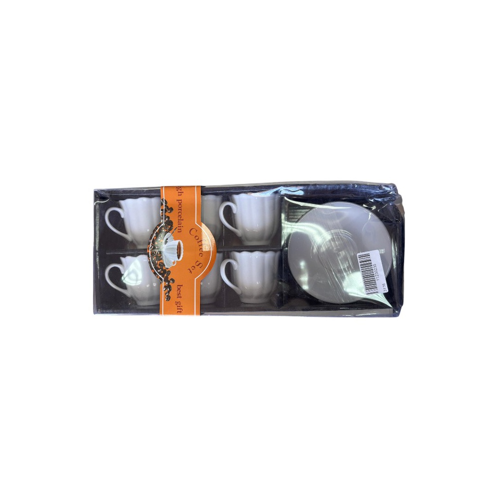 JUEGO CAFE X 6 PORC BLANCA 150CC 3116