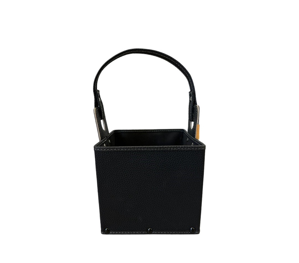 CANASTA MATERA ECO CUERO NEGRO