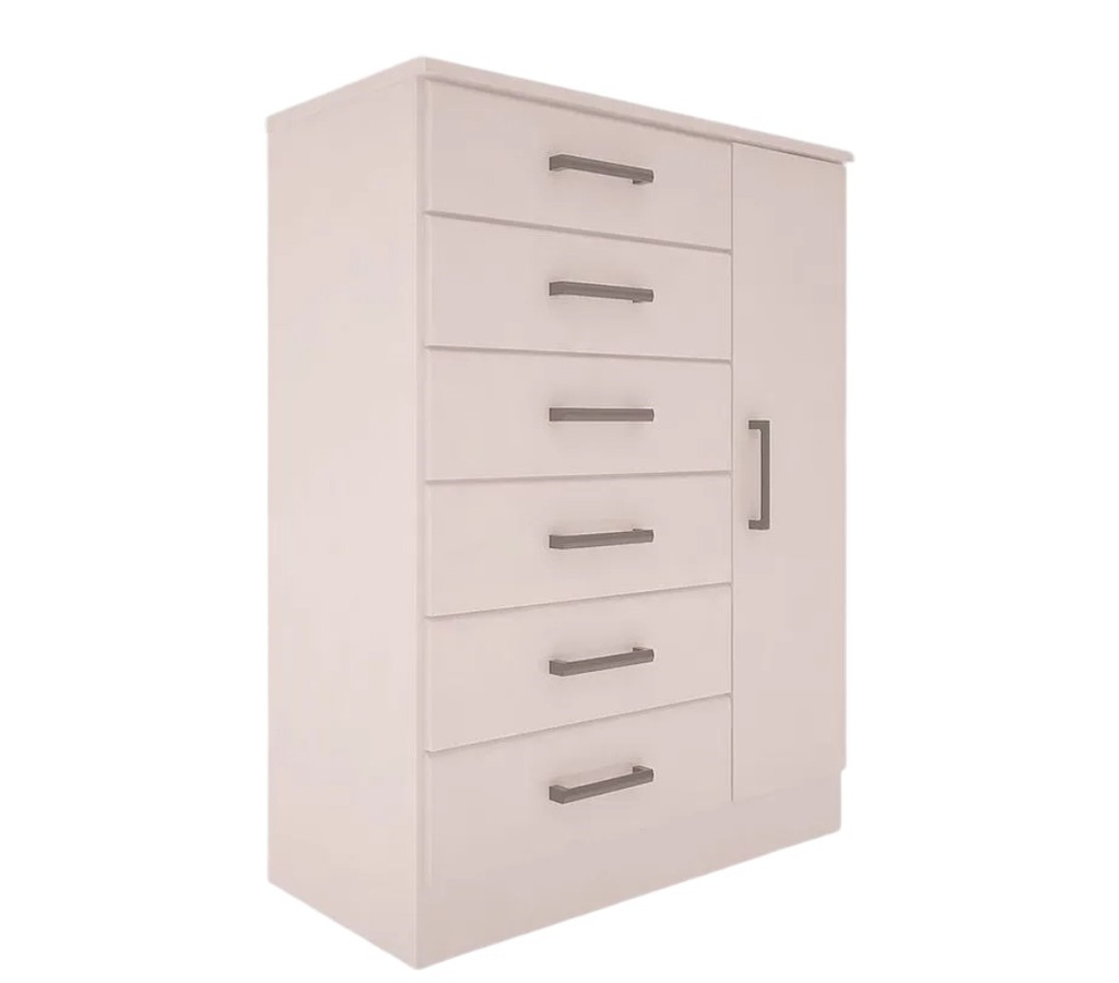 CHIFONIER ORLANDI 182 0.90 BLANCO 6CAJ 1PTA