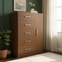 CHIFONIER ORLANDI 3411 5 CAJ 1PTA MOGNO