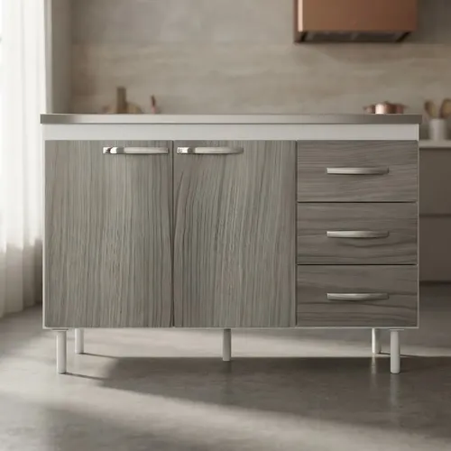 BAJO MESADA MUEBLES MAXIMO 72225 120 GRIS/BLANCA