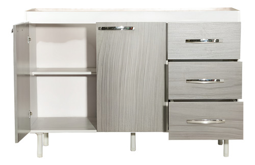 BAJO MESADA MUEBLES MAXIMO 72245 140 GRIS/BLANCA
