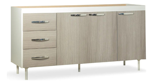 BAJO MESADA MUEBLES MAXIMO 72265 160 GRIS/BLANCA