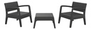 SET MUEBLE MIAMI TETE SHAF BER55450 GRAFITO (2 SILLAS + 1 MESA)