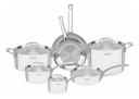 BATERIA DE COCINA TRAMONTINA 65240/028 GRANO DE AC. INOX. TRIPLE FONDO 7 PZ.
