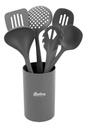 SET DE SIETE UTENSILIOS HUDSON UT48G NYLON GRIS OSCURO C/HOLDER