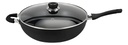 WOK HUDSON CC32SF DE ALUMINIO C/ANTIADHERENTE Y TAPA CRISTAL 32 CM