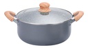 CACEROLA HUDSON GRA08 DE ALUMINIO C/ANTIADHERENTE GRANITO 26 CM