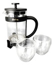 SET CAFETERA DE EMBOLO HUDSON CMSET80 C/2 VASOS TERMICOS NEGRA