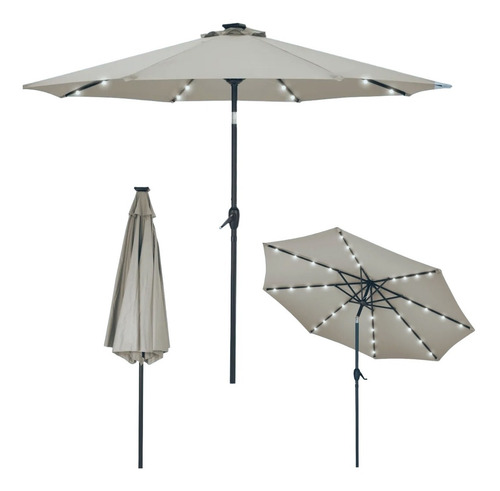 SOMBRILLA KUSHIRO SSK-4L SOLAR CON LUZ INTERNA BLA CUOTA MELI