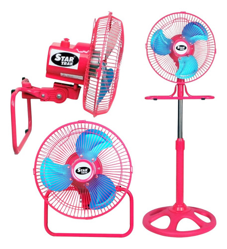 VENTILADOR MULTIFUNCION STAR TRAK STP31-10R 3 EN 1 ROSA 10"