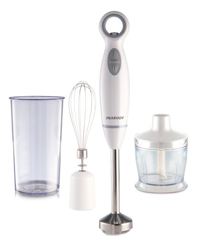 LICUADORA DE MANO PEABODY PE-LMA323B C/ACC. PICADOR 600 W BLANCA
