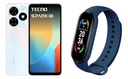 CELULAR TECNO BG6m SPARK GO 2024 64+2GB BLANCO + SMART BAND AZUL