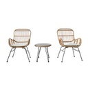 SET MUEBLE HANNA TRIBECA KD62/BE COLOR BEIGE (2 SILLONES + 1 MESA)
