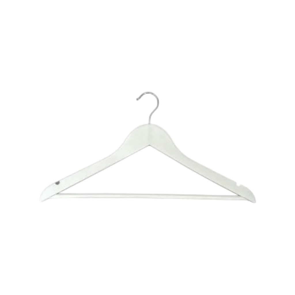 PERCHA DEL PLASTIC 1067 ANATOMICA MADERA BLANCA