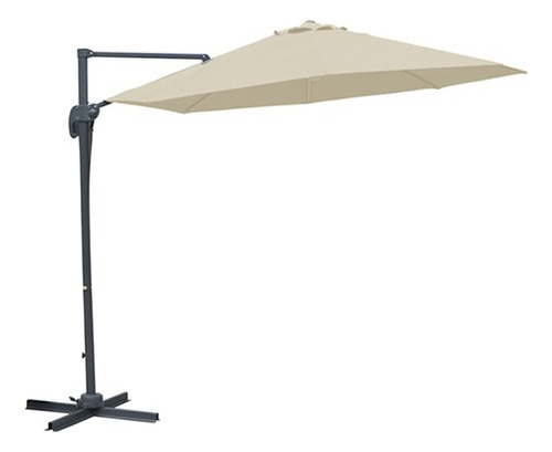 SOMBRILLA LAURY GB1884 LATERAL 3 MT CAÑO ALUMINIO POLIÉSTER BEIGE C/BASE HIERRO  16052