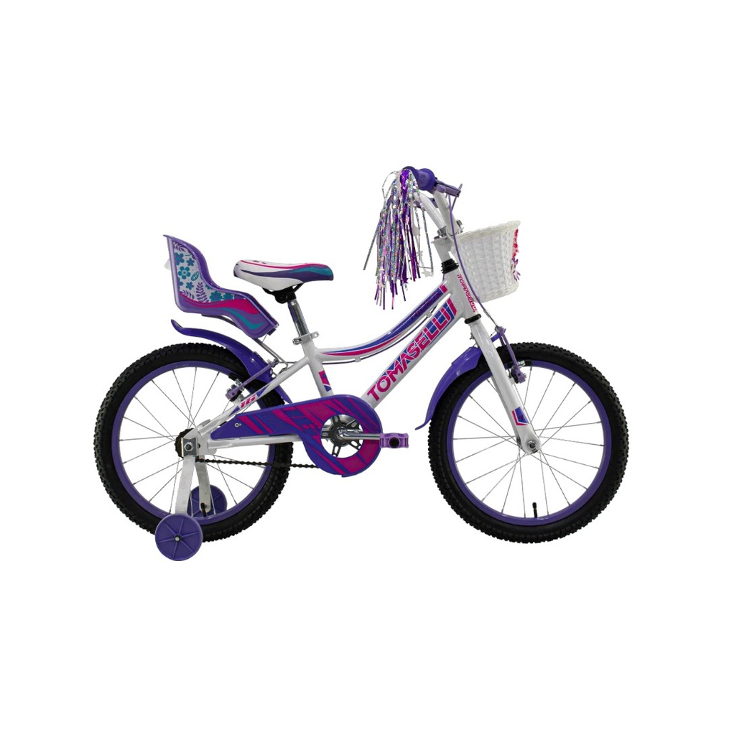 BICICLETA TOMASELLI RIDER R16 TRIF162BLA FULL DAMA BLANCO LILA