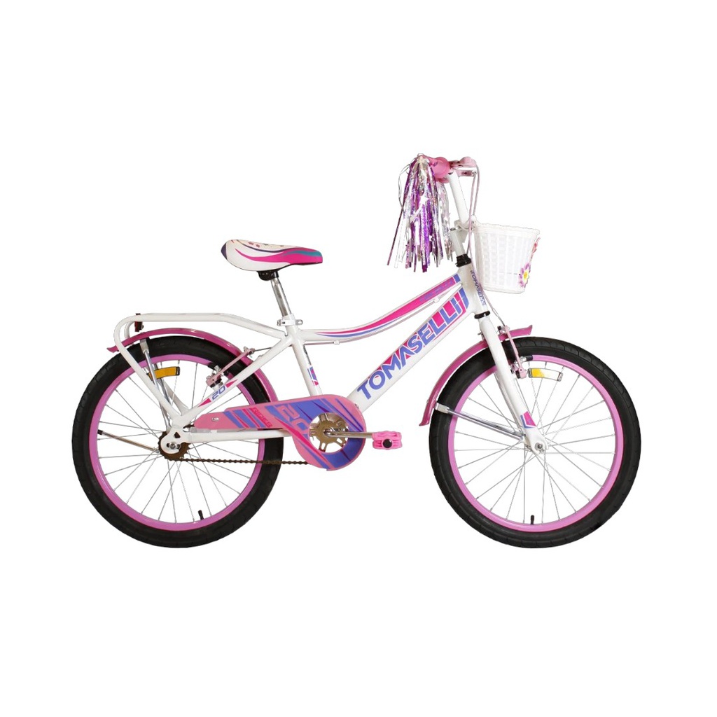 BICICLETA TOMASELLI RIDER TRIF202BLA R20 FULL DAMA BLANCO LILA