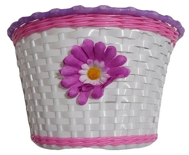 CANASTO BICICLETA PLASTICO C/FLORES 14/16 425 A0680