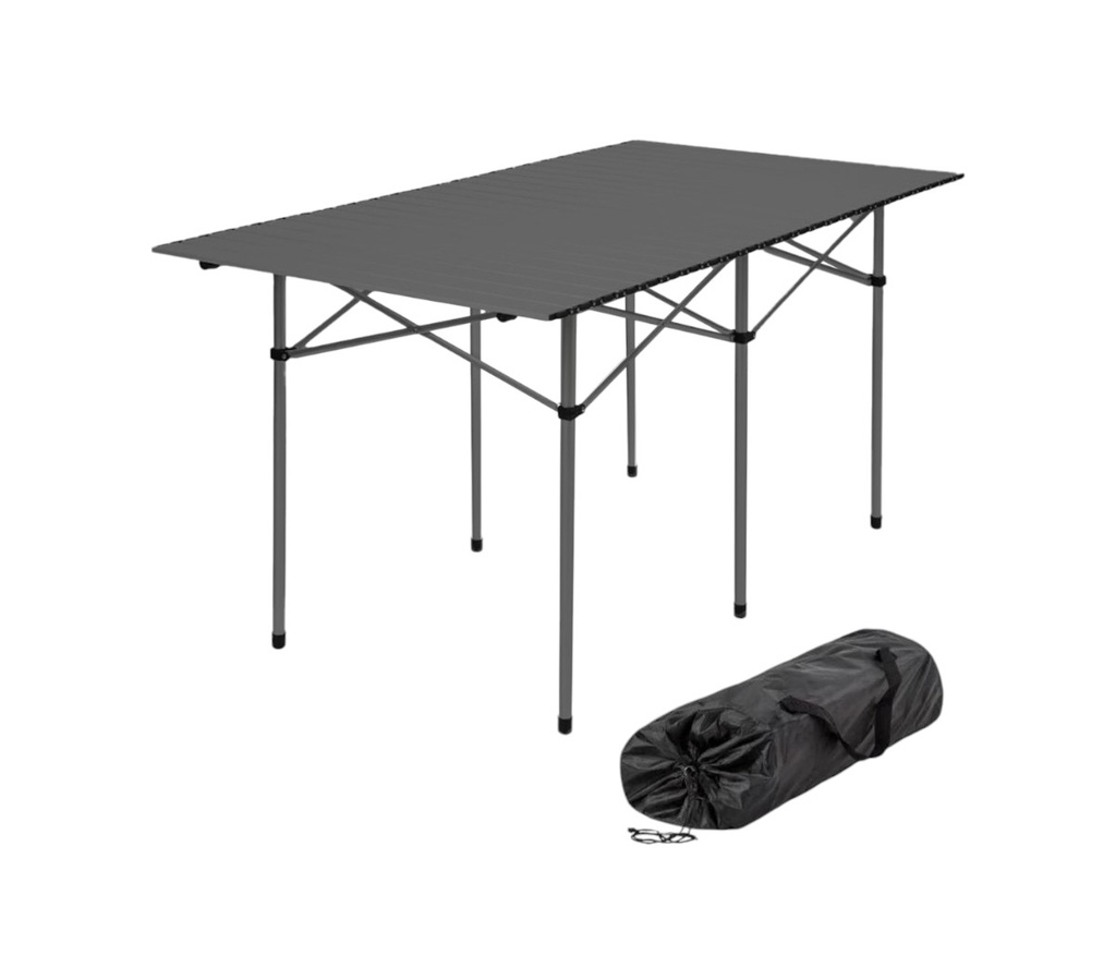 MESA ALUMINIO PONTEC DS618-AL ENROLLABLE DOBLE NEGRO 1.40
