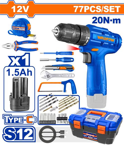 SET DE HERRAMIENTAS WADFOW WDT1B77 77 PIEZAS SURTIDAS
