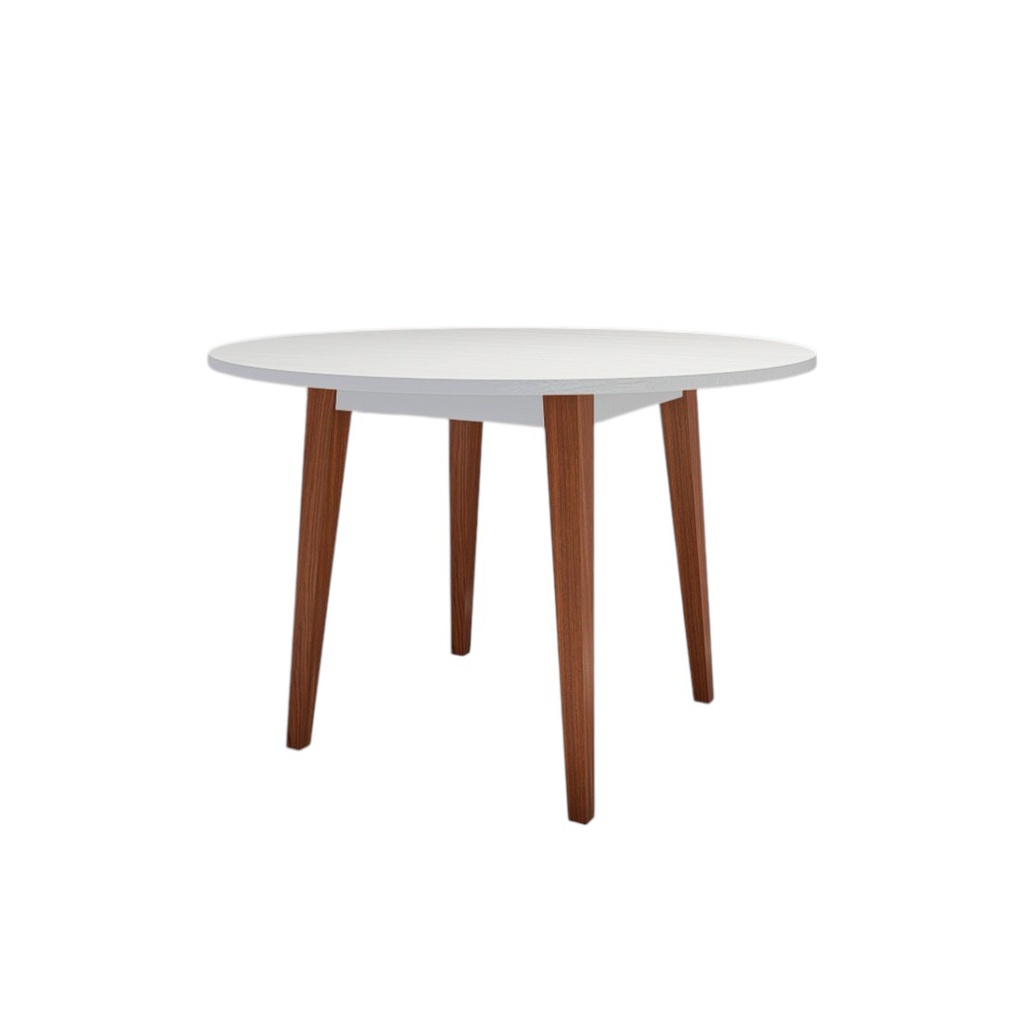 MESA INMACOL NORWAY REDONDA 1.20 MTS CASTAÑO TAPA BLANCA 159-3