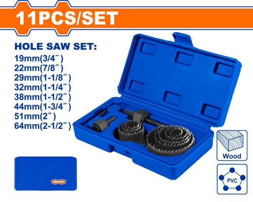 JUEGO DE SIERRAS WADFOW WKJ4411 COPA PARA MADERA 11 PZS