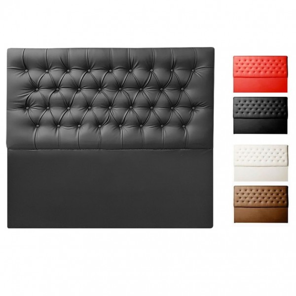 RESPALDO CAMA CAPITONE 1,4 MT GRIS ECO CUERO