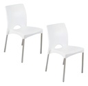 COMBO X2 SILLA BOSTON PATAS DE ALUMINIO BLANCA