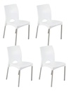 COMBO X4 SILLA BOSTON PATAS DE ALUMINIO BLANCA