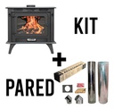 ESTUFA A LEÑA LEPEN MOQUEHUE 20000 VINTAGE C/CENICERO + KIT DE PARED 6" 12 CUOTAS