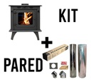 ESTUFA A LEÑA LEPEN MOQUEHUE 13900 VINTAGE C/CENICERO + KIT DE PARED 4"