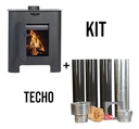 ESTUFA A LEÑA ECO TROMEN 7000 + KIT DE TECHO 4" ENLOZADO