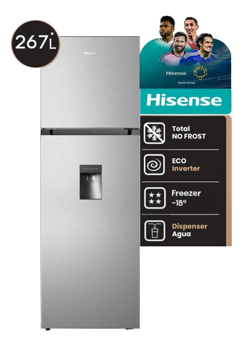 HELADERA HISENSE INVERTER RT3N250NMC 250L INOX NO FROST CUOTA MELI