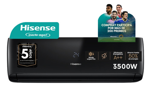 AIRE ACONDICIONADO INVERTER HISENSE AS12UR4SVRCA02BKN 3500W NEGRO CUOTA MELI